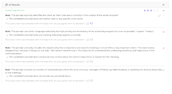 The AI Auto-Scoring Options offered by Canditech's Skill Assessment Platform